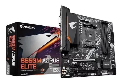 Placa Mae Gigabyte B550m Aorus Elite Am4 Ddr4 Hdmi Cor Preto